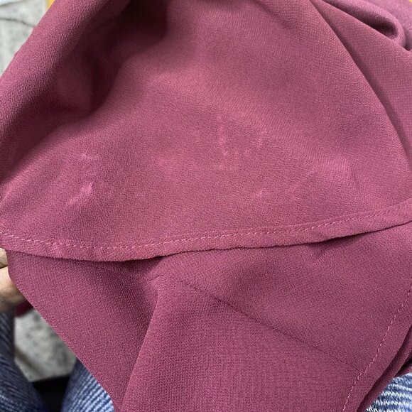 Show Me Your MuMu Woman's Caitlin Ruffle Maxi Dress Merlot Chiffon SZ‎ XS - Picture 11 of 12